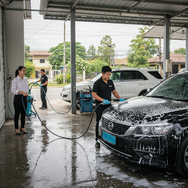 ร้านล้างรถโนนม่วงขอนแก่น Hyperlab เปิดทุกวัน