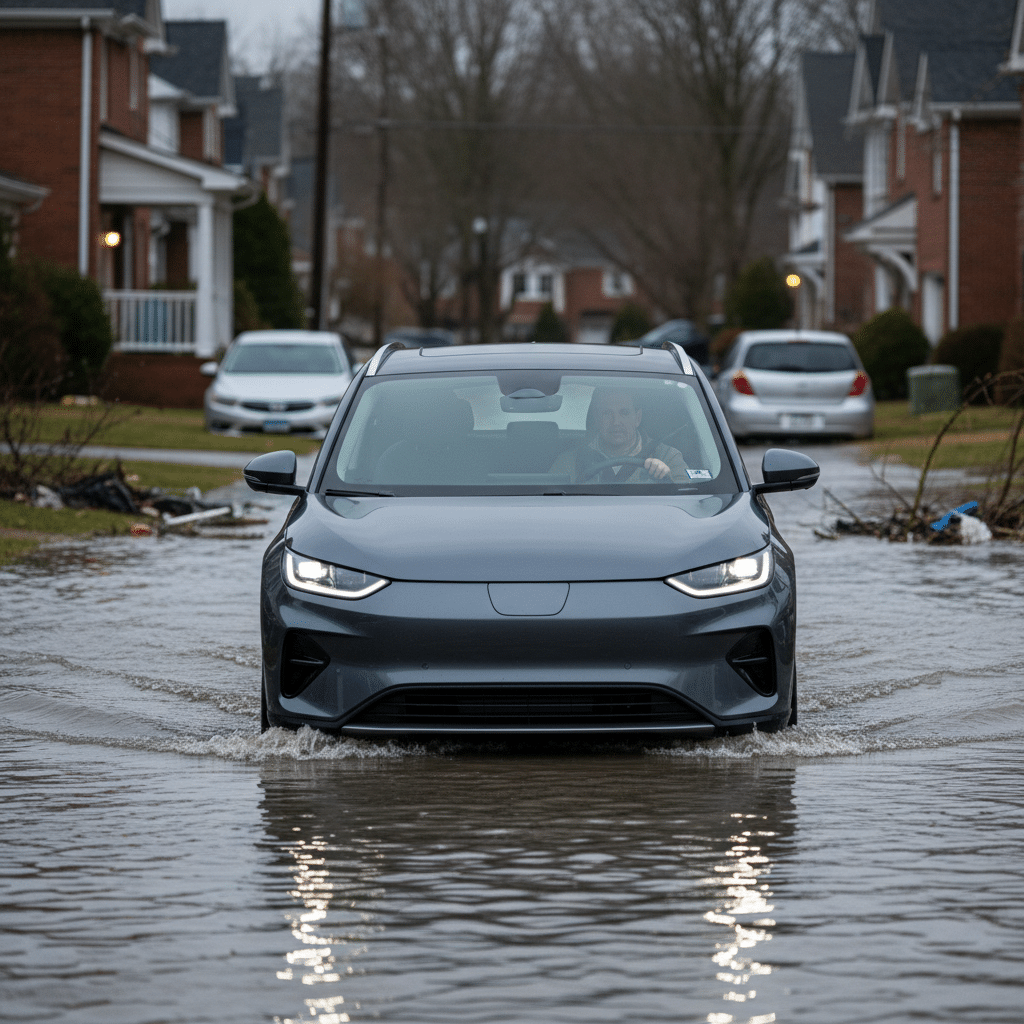 รถ EV ลุยน้ำท่วมได้จริงหรือ? ระดับไหนแบตไม่พัง - ev-car-in-flood-test