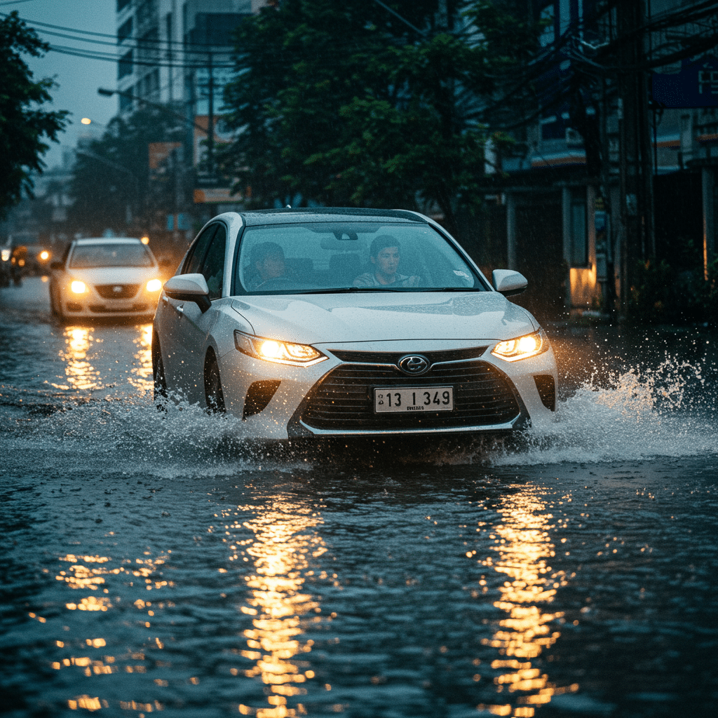 ภาพรวมสถานการณ์น้ำท่วมกับการขับขี่