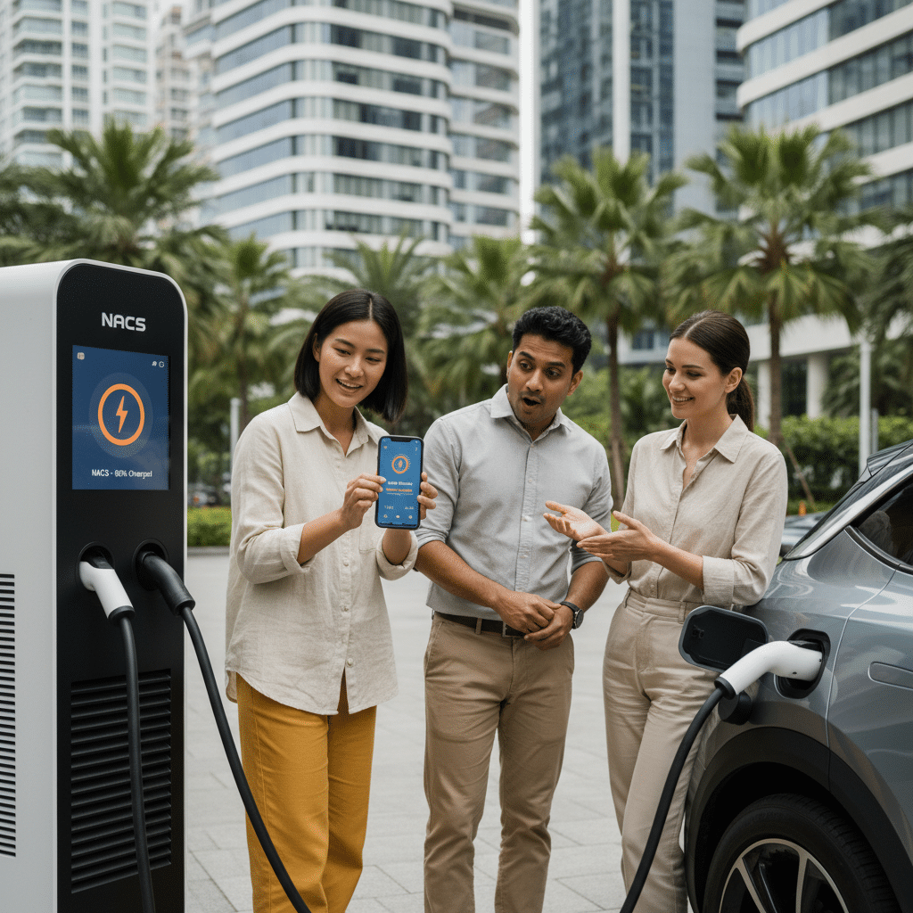 ชาร์จข้ามค่าย! มาตรฐานหัวชาร์จใหม่ NACS ใครได้เปรียบ? - nacs-ev-charging-standard-thailand