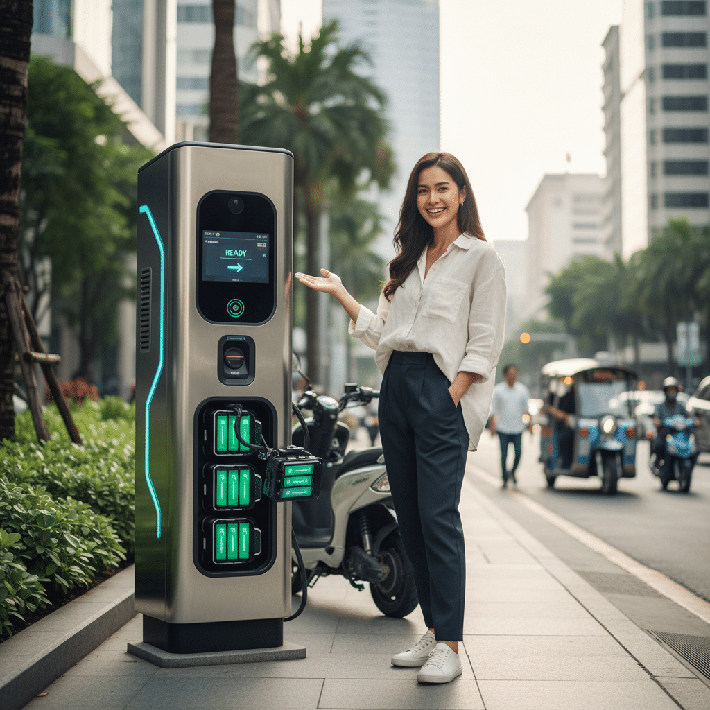 สถานีสลับแบตฯ EV ไม่ต้องชาร์จ แค่สลับจบใน 5 นาที - ev-battery-swapping-station-thailand