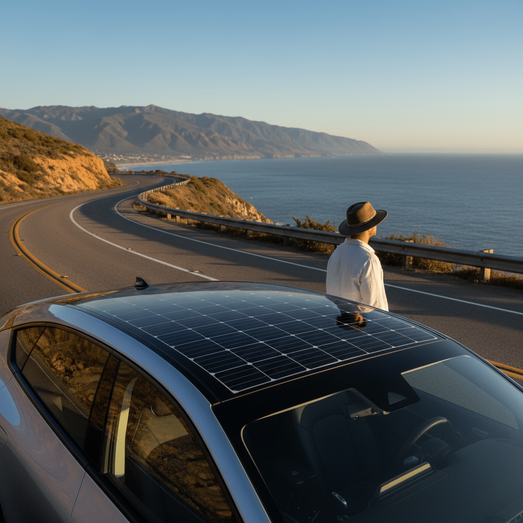 หลังคาโซลาร์บนรถ EV: วิ่งฟรี-ชาร์จฟรี ทำได้จริงไหม? - ev-solar-roof-real-or-not