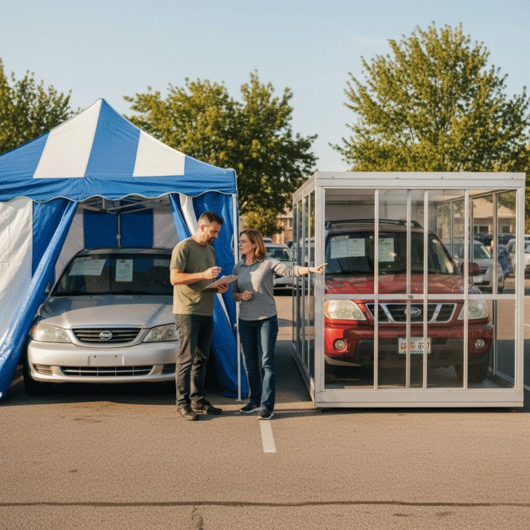 เต็นท์รถ vs รถบ้าน: ซื้อรถมือสองแบบไหนคุ้มค่ากว่า?