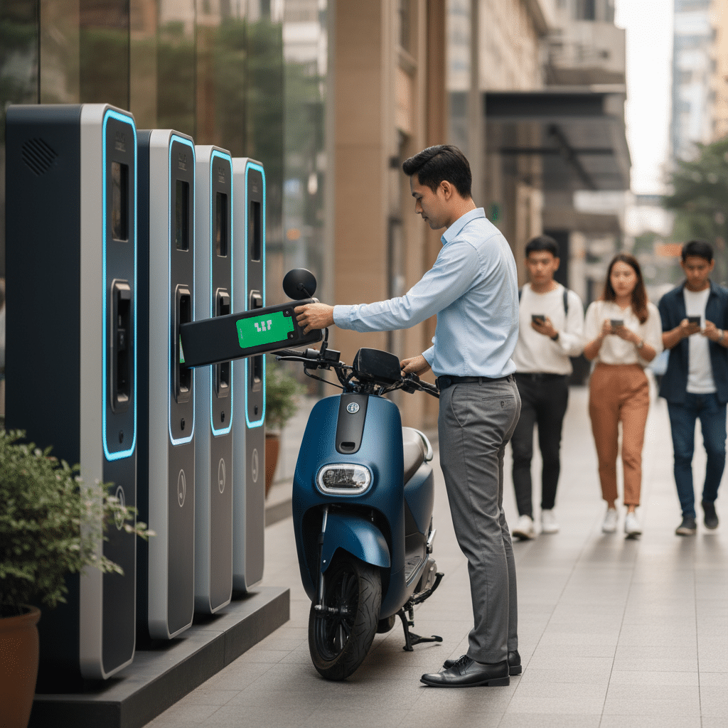 ลืมเรื่องชาร์จ! สถานีสลับแบตฯ EV เทรนด์ใหม่มาแรง 2569 - ev-battery-swapping-trend-2026