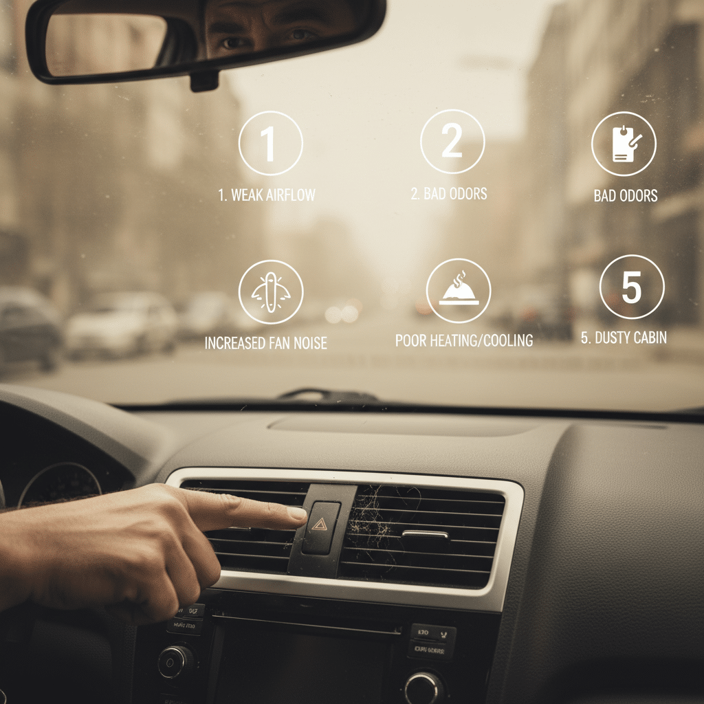 PM2.5 มาแล้ว! 5 สัญญาณไส้กรองแอร์รถยนต์ต้องเปลี่ยน - car-cabin-filter-pm25-signs